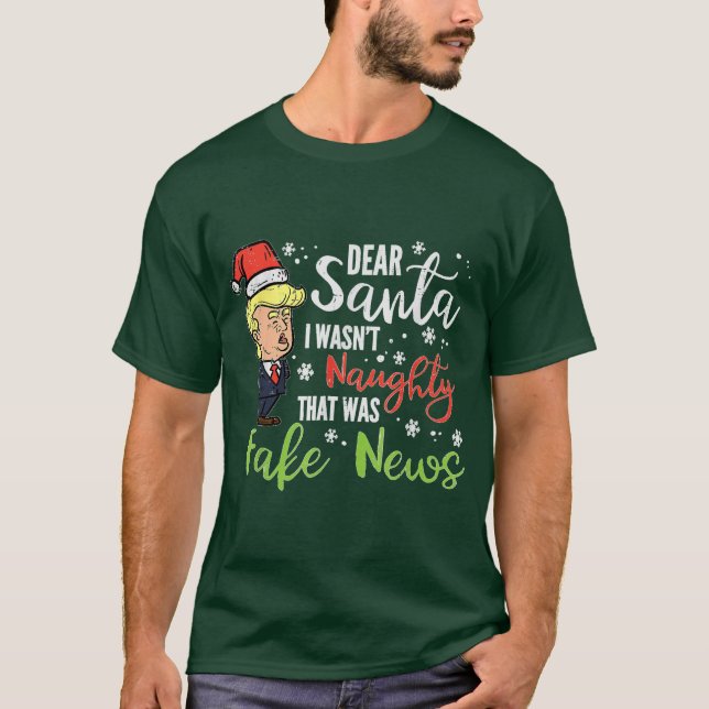 Weihnachten Trump Liebe Santa Fake News Funny T -  T-Shirt (Vorderseite)