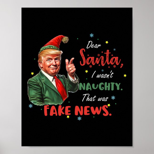 Weihnachten Trump Liebe Weihnachten Fake News Funn Poster (Vorne)
