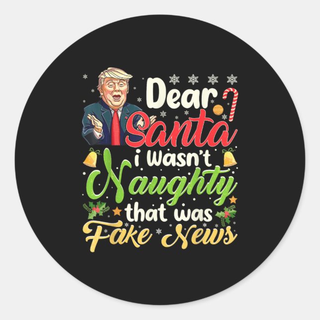 Weihnachten Trump Liebe Weihnachten Fake News Funn Runder Aufkleber (Vorderseite)