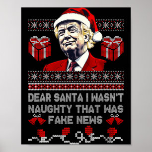 Weihnachten Trump Lieber Santa Falsche Nachrichten Poster