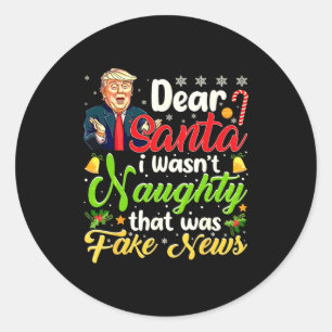 Weihnachten Trump Lieber Santa Falsche Nachrichten Runder Aufkleber