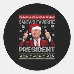 Weihnachten Trump Santas Favorit Präsident Xmas Ug Runder Aufkleber