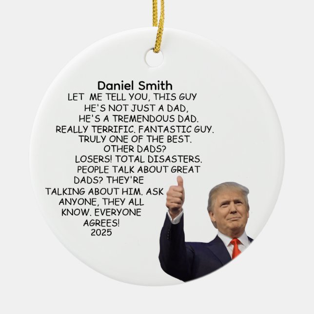 Weihnachten Trump Vater Geschenk Funny Vater Ornam Keramik Ornament (Vorne)