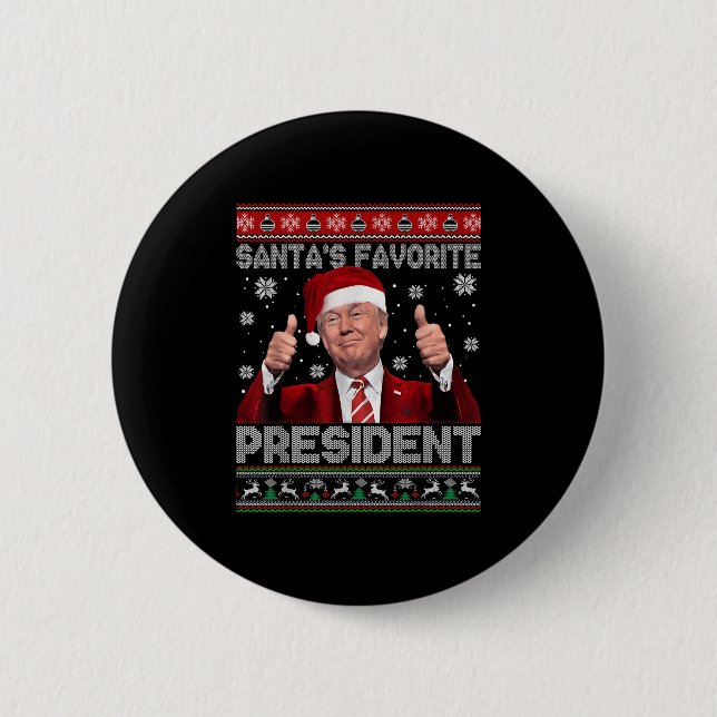 Weihnachten Trumps Lieblingspräsident Xmas Ug Button (Vorderseite)