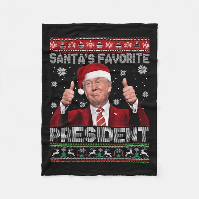 Weihnachten Trumps Lieblingspräsident Xmas Ug Fleecedecke (Vorderseite)