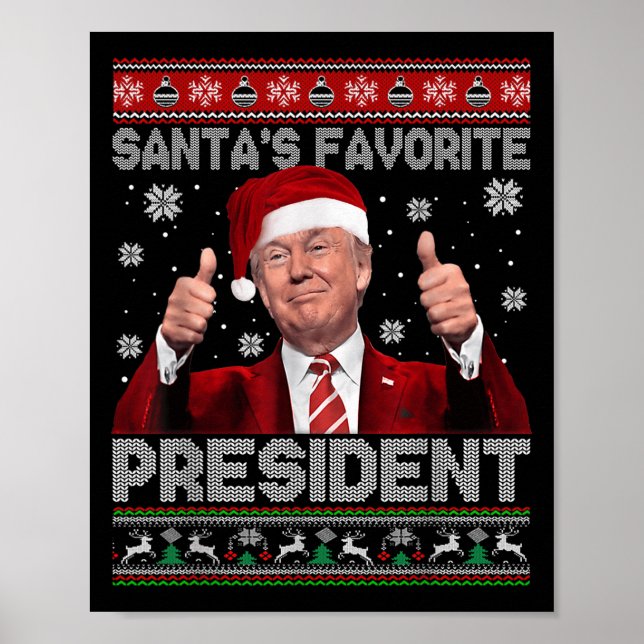 Weihnachten Trumps Lieblingspräsident Xmas Ug Poster (Vorne)