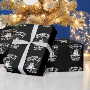 Weihnachten überlebender Lehrer Leben Zusammenbruc Geschenkpapier