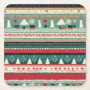 Weihnachten Ugly Sweater 3 Rechteckiger Pappuntersetzer