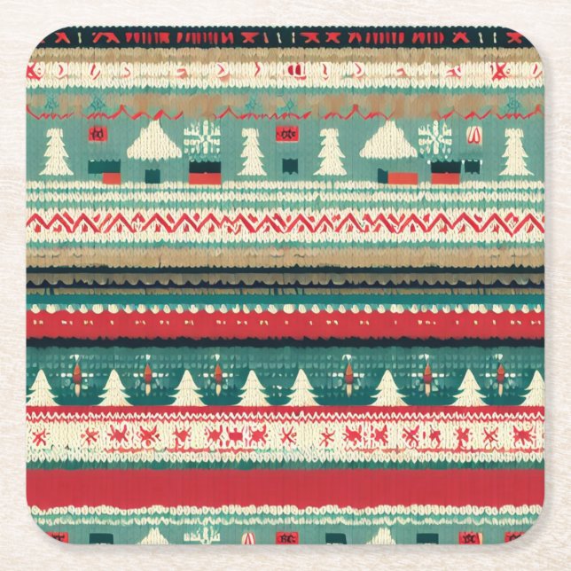 Weihnachten Ugly Sweater 3 Rechteckiger Pappuntersetzer (Vorderseite)