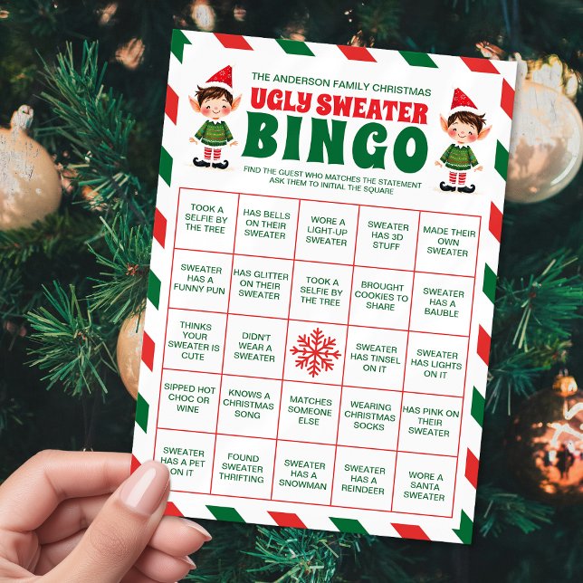 Weihnachten Ugly Sweater Bingo Game Card (Von Creator hochgeladen)