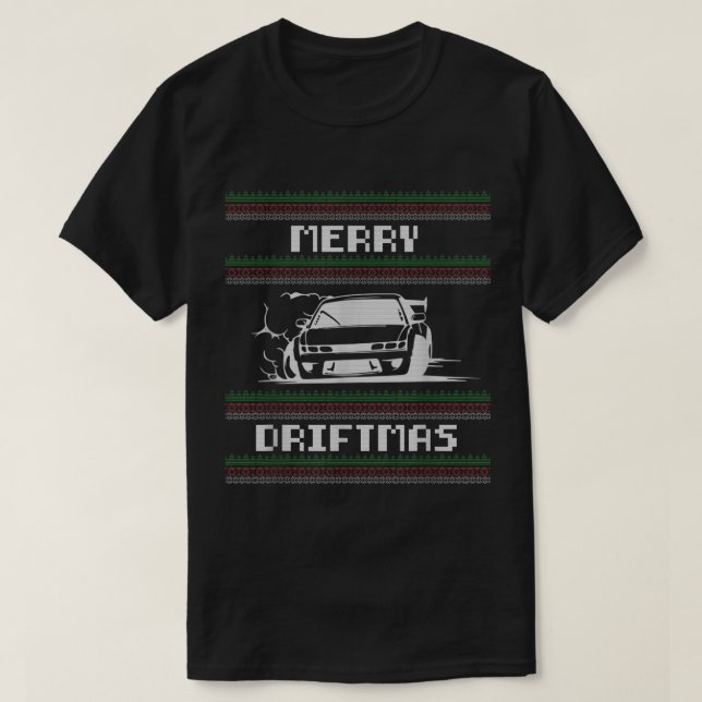 Weihnachten Ugly Sweater Pub Merry Driftmas Auto D T-Shirt (Design vorne)