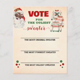 Weihnachten Ugly Sweater Wählkarte Flyer