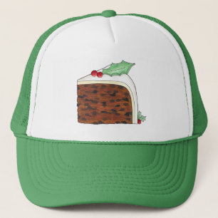 Weihnachten UK British Cake Slice Festive Pudding Truckerkappe