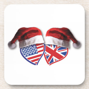Weihnachten UK USA Patriotic Heats Untersetzer