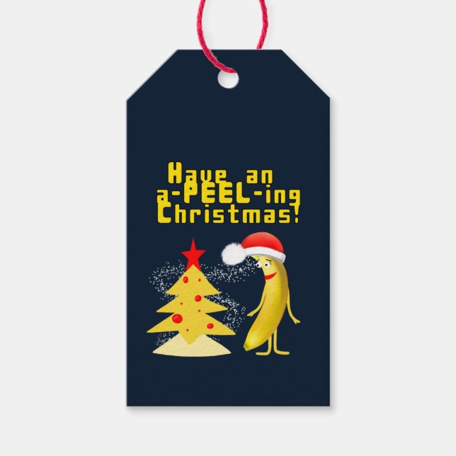 Weihnachten und Banane Geschenkanhänger (Vorderseite)