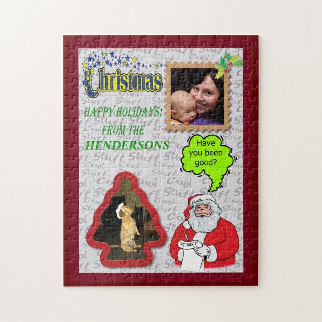 Weihnachten und Bäume Fotos hinzufügen Puzzle (Vertikal)