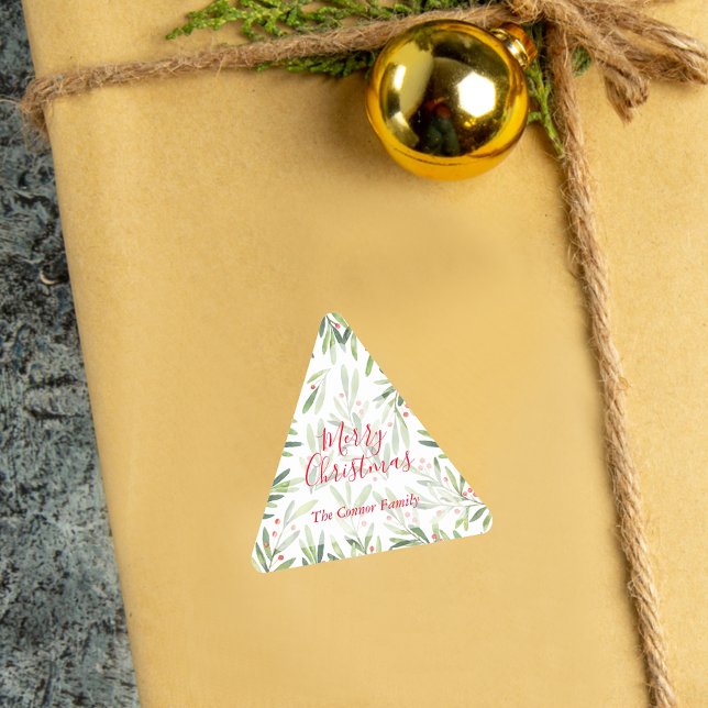 Weihnachten und Berries Dreieckiger Aufkleber (Von Creator hochgeladen)
