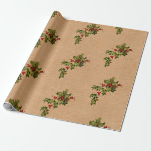 Weihnachten und Berries Geschenkpapier