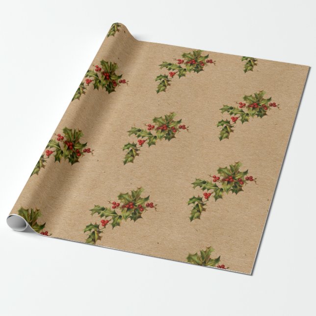 Weihnachten und Berries Geschenkpapier (Ungerollt)