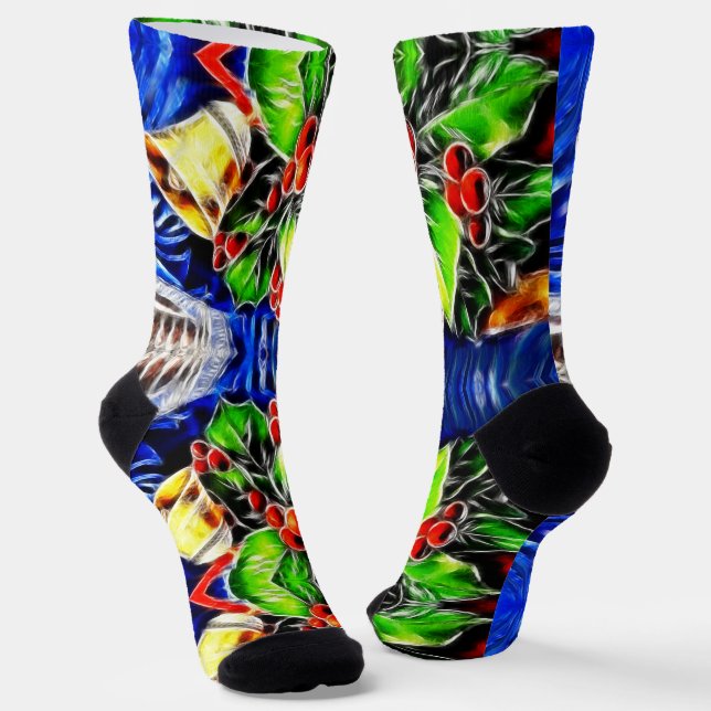 Weihnachten und Berries Socken (Gewinkelt)