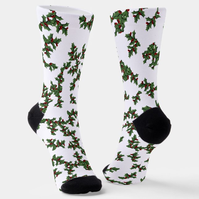Weihnachten und Berries Socken (Gewinkelt)