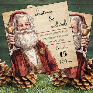 Weihnachten und Cocktails mit dem Santa Party Einladung