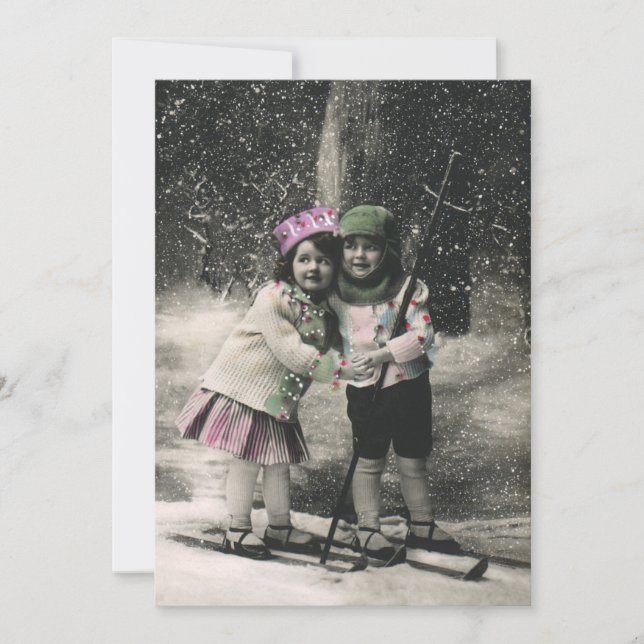 Weihnachten und die besten Freunde des Skis - Einl Einladung (Vorderseite)