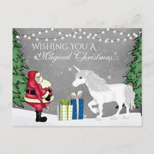 Weihnachten und Einhorn Magisches Weihnachtsfest - (Vorderseite)