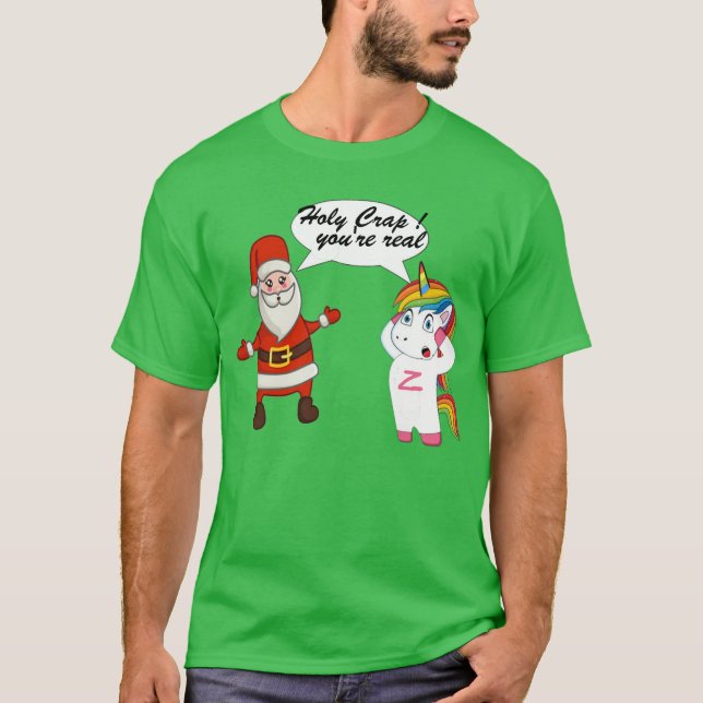 Weihnachten und Einhorn Überraschung Weihnachten T-Shirt (Vorderseite)