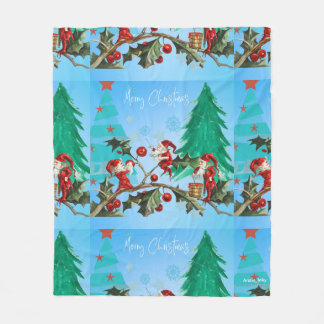 Weihnachten und Elfen bereit Fleecedecke