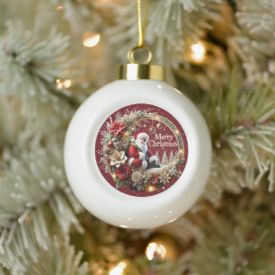 Weihnachten und Feierliche Weihnachten Keramik Kugel-Ornament