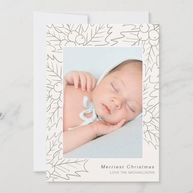 Weihnachten und Foto von Holly und Berries Creme a (Vorderseite)