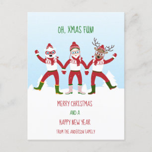 Weihnachten und Freunde mit klassischen Händen Postkarte