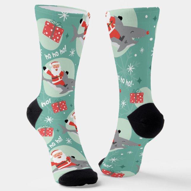 Weihnachten und Hai Socken (Gewinkelt)