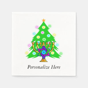 Weihnachten und Hanukka Serviette