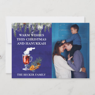 Weihnachten und Hanukkah Foto Template Wünsche