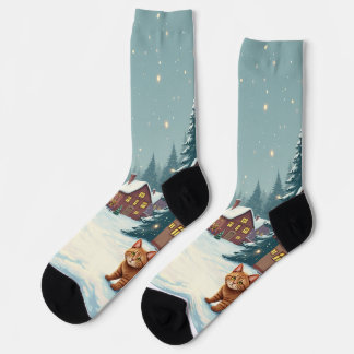 Weihnachten und Katzen Socken