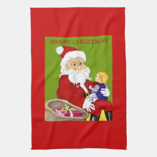 Weihnachten und Kind Weihnachten Feiertage Küchent Geschirrtuch