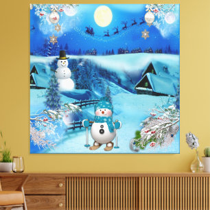 Weihnachten und Neues Jahr 2024 Leinwanddruck