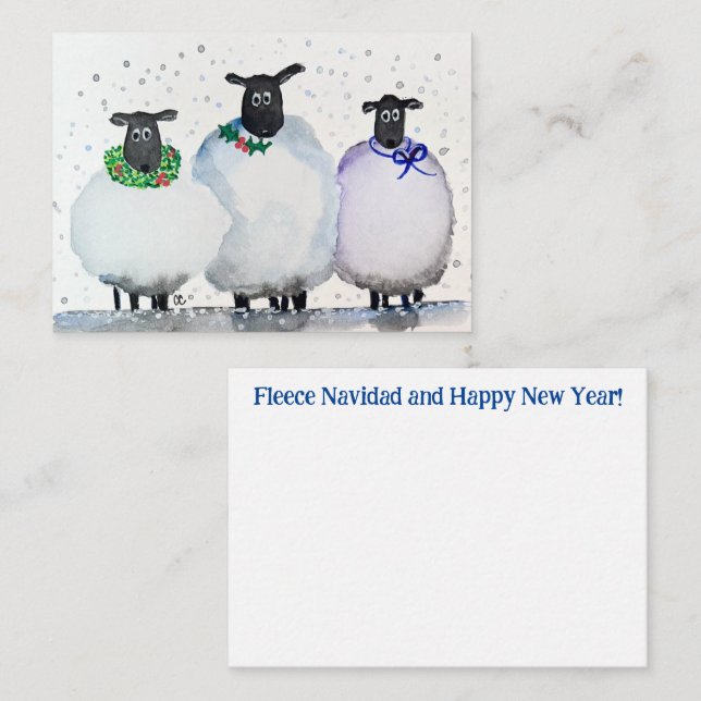 Weihnachten und Neues Jahr im Wasser Mitteilungskarte (Vorne/Hinten)