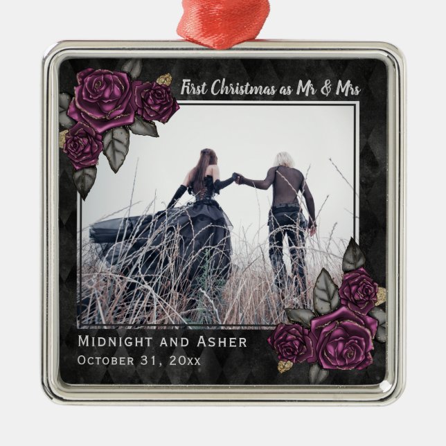 Weihnachten und Rose Gothic Ornament Aus Metall (Vorne)