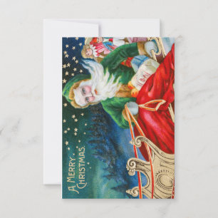 Weihnachten und Schlitten Einladung