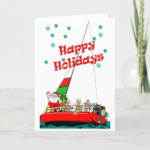 Weihnachten und sein Rentier segeln zu Weihnachten