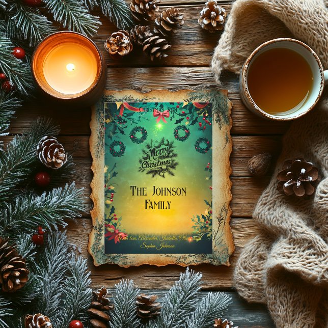 Weihnachten und Weihnachten mit Familienbotschaft Einladung (Von Creator hochgeladen)