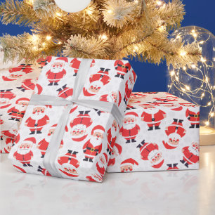 Weihnachten und Weihnachtsmann weiß Geschenkpapier