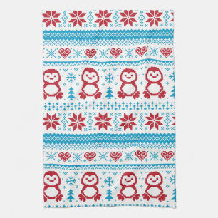 Weihnachten und Winter gestricktes Muster Handtuch