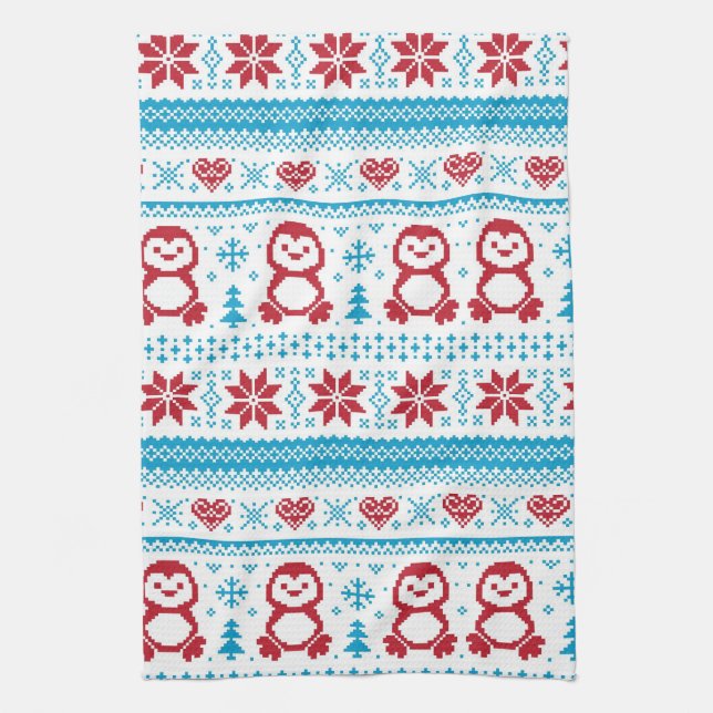 Weihnachten und Winter gestricktes Muster Handtuch (Vertikal)
