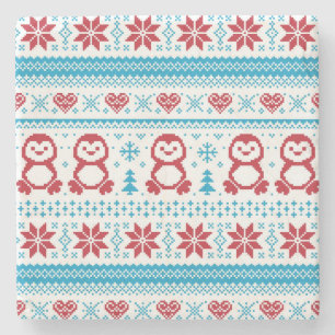 Weihnachten und Winter gestricktes Muster Steinuntersetzer