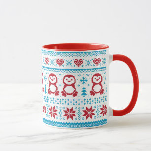 Weihnachten und Winter gestricktes Muster Tasse