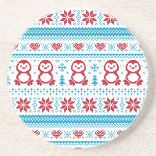 Weihnachten und Winter gestricktes Muster Untersetzer